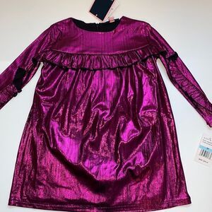 ANDY & EVAN FUCHSIA METALÍC DRESS GIRL KIDS TODDLER SZ 3T New